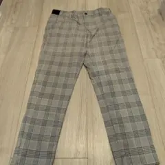 ZARA　М　グレー系チェック柄スラックス