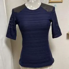 美品　rag & bone トップス　レザーメッシュニットのサムネイル