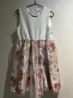 キッズ フォーマル ワンピース 花柄 チュール