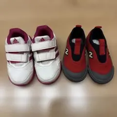 adidas スニーカー、new balanceスリッポン 13cm 2足セット