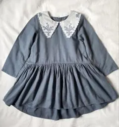 WOLF&RITA 刺繍襟付きフレアドレス