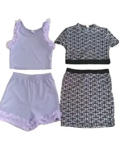 ラベンダー＆幾何学模様セット6Y.8Y