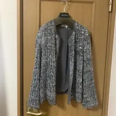 ZARA スパンコールジャケット　グレーのサムネイル