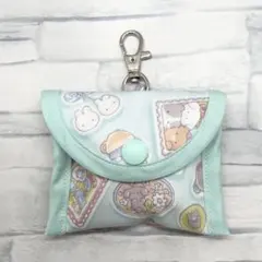 ★つぼみ★GPSケース まあるいしまえながブルー/ 合皮ミント ☆なつん様専用☆GPSケース まあるいしまえながブルー / 合皮ミント