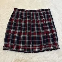 EASTBOY チェック柄 プリーツスカート ネイビー レッドのサムネイル