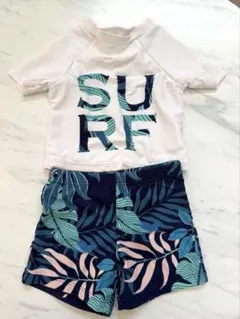 キッズ 水着 ラッシュガード セットアップ SURF柄
