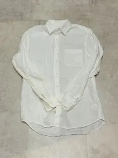 美品　ユニクロ　UNIQLO/プレミアムリネンシャツ/S/リネン100% 長袖のサムネイル
