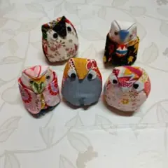 ふくろうの布製置物セット