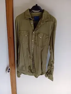 ZARA MAN オリーブグリーン 長袖シャツ M