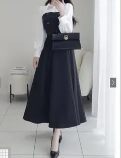 GRL ベルト付きシャツレイヤード風フレアワンピース［tg812］