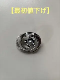 パール 花形 ブローチ