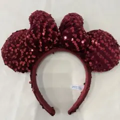 【美品】ディズニースパンコールカチューシャ赤色