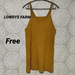 LOWRYS FARM　ニットリブマスタード　ロングキャミソール レイヤード　F