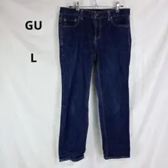 GU◇ジーユー　デニムパンツ【L】インディゴブルー　カジュアル　コットン混　綿混
