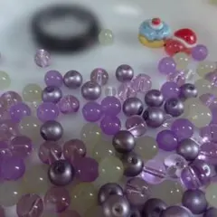 ★100円★カラフルビーズセット★ テグスとカメさん♡