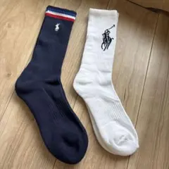 ラルフ・ローレン ソックス ネイビー ホワイト