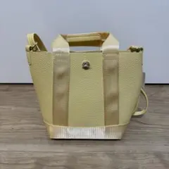 【新品未使用】長さ調整可能シュリンク合皮コンビミニショルダーバッグ　ハンドバッグ