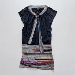 PaulSmith ボウタイ　チュニック マルチボーダー リボンのサムネイル