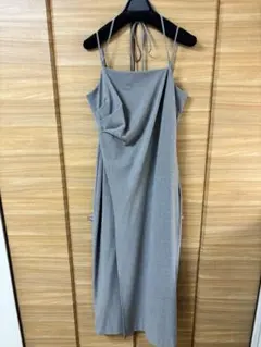 【美品】FRAY I.D ドレープストレートキャミワンピース グレー