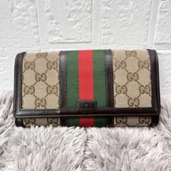 美品✨グッチ GGキャンバス シェリーライン 12カード ラウンド