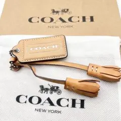【COACH】コーチ タッセル　チャーム キーホルダー キーリング レザー