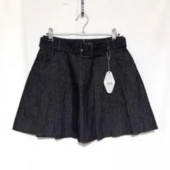 bubbles デニムプリーツスカパン ブラックのサムネイル