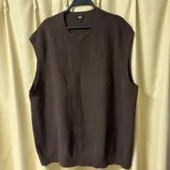 UNIQLO リブ編み ベスト 3XL ブラウン