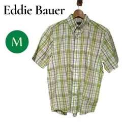Eddie Bauer M 半袖チェックシャツ エディーバウアー　綿シャツ