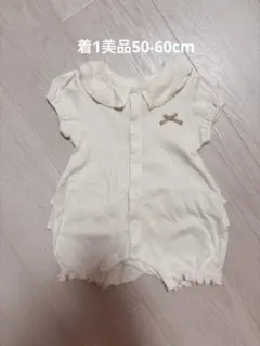 美品アカチャンホンポ　襟付きリボン付きベビーロンパースのサムネイル