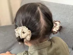 キッズ　ベビー　ミニシュシュ 2個セット　かぎ針編み　ハンドメイド