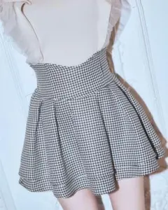ミシェルマカロン　美脚になれるスカート♥千鳥柄(インナーパンツ付き) S