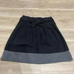 grove フレアスカート 黒/グレー