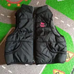 DogDept アウター 秋冬ベスト 黒 90センチ リバーシブル