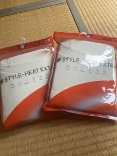 スタイルヒートエクストラワイドネックT(長袖) 白XXL ２点