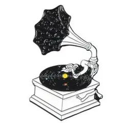 ピンズ バッジ ブローチ バッヂ (レコード 蓄音機 宇宙 宇宙飛行士)