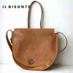 イルビゾンテ 2way レザー ショルダーバッグ 本革 牛革 ヌメ ロゴボタン