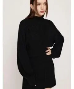 【美品】SLY ニットスカートセットアップ ブラック