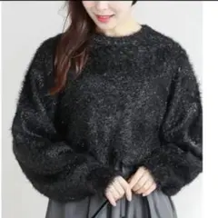 グリッターシャギーボリューム袖ニット　r・p・s