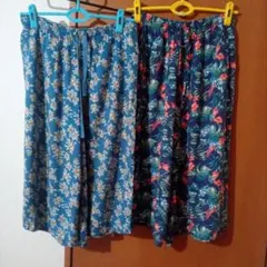 ユニクロ　リラコ　花柄・植物柄ステテコ　2枚セット　まとめ売り　レディースМ