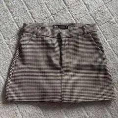 ZARA チェック柄 ミニスカート XSサイズ