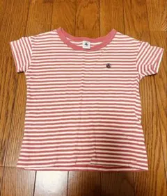 【PETIT BATEAU】　赤のボーダー　半袖Tシャツ 110のサムネイル