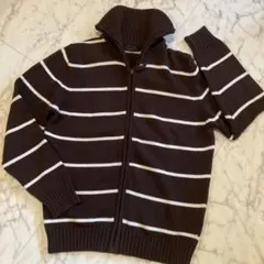 新品ザラZARAメンズMコットンニットジップアップセーターカーディガンジャケット