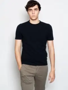 【新品未使用】アルファストゥディオ 高級光沢コットンTシャツ 黒/濃紺 50のサムネイル
