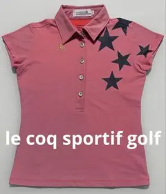 ルコック　ゴルフ　ポロシャツ 赤×白　ストライプ　M 美品