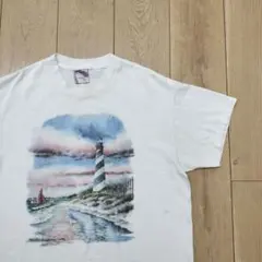 US古着ヴィンテージT 灯台 オニータ ONEITA 銀タグ L ホワイト 白