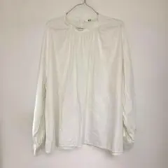 UNIQLO 長袖 ブラウス ホワイトのサムネイル