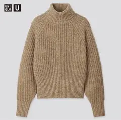 ＊美品 UNIQLO【M】ローゲージタートルネックセーター ミックスニット