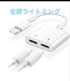 新品未使用　急速充電 イヤホン 同時 二股接続ケーブル