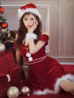 サンタ コスプレ衣装 赤 ミニドレス