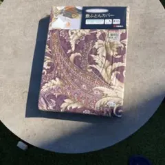 敷き布団用カバー 紫色と金色の花柄 105×215cm